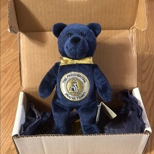 Navy Blue Presidential Teddy Bear with Gold Accents